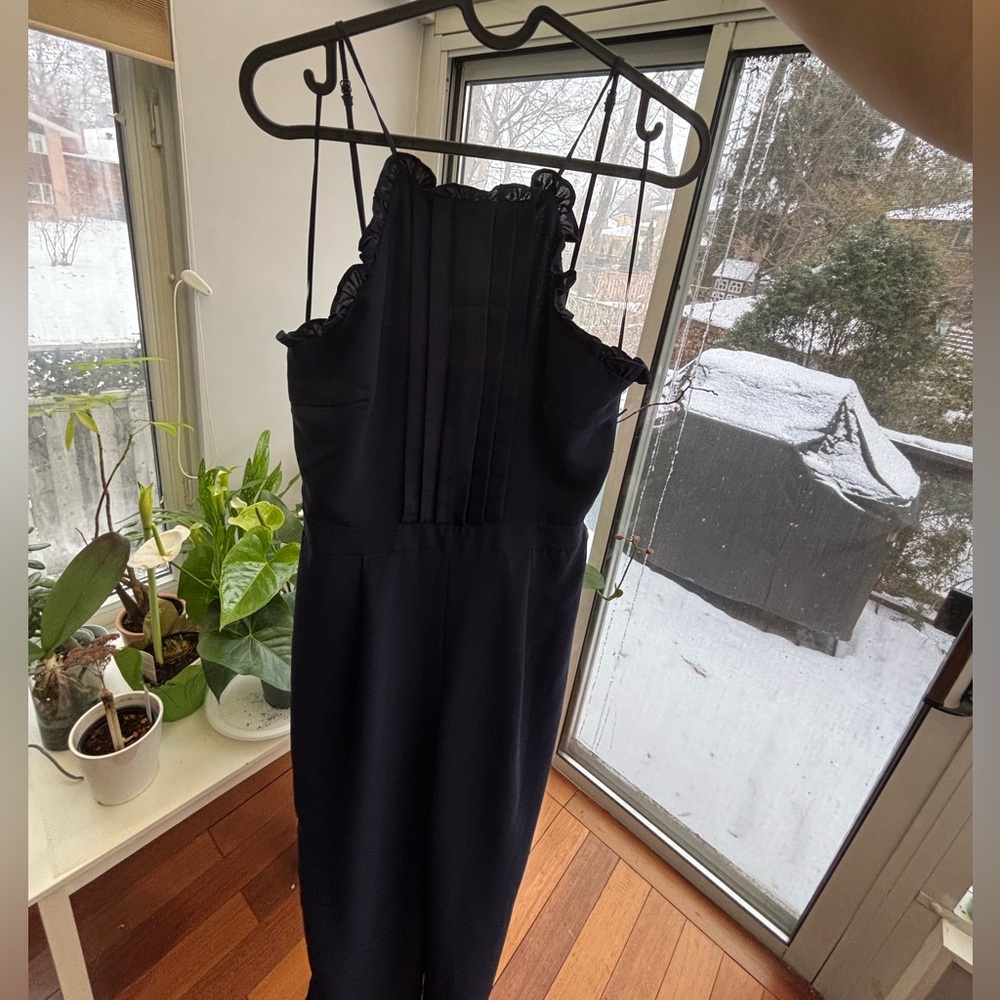 Elegant Navy High Neck Jumpsuit